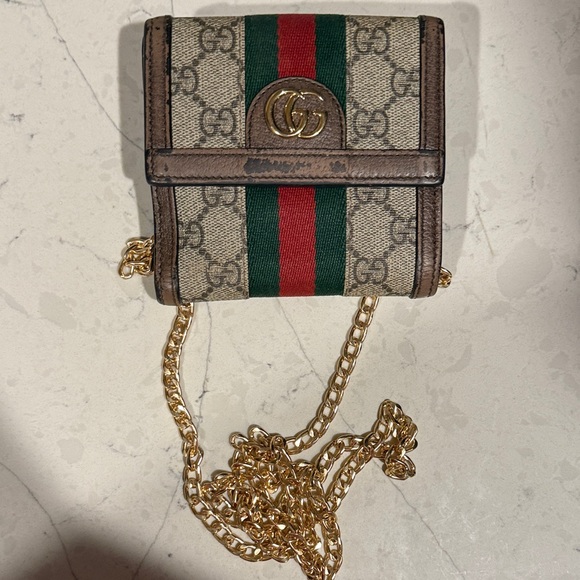 Gucci Ophidia Wallet on Gold Chain - Picture 1 of 7